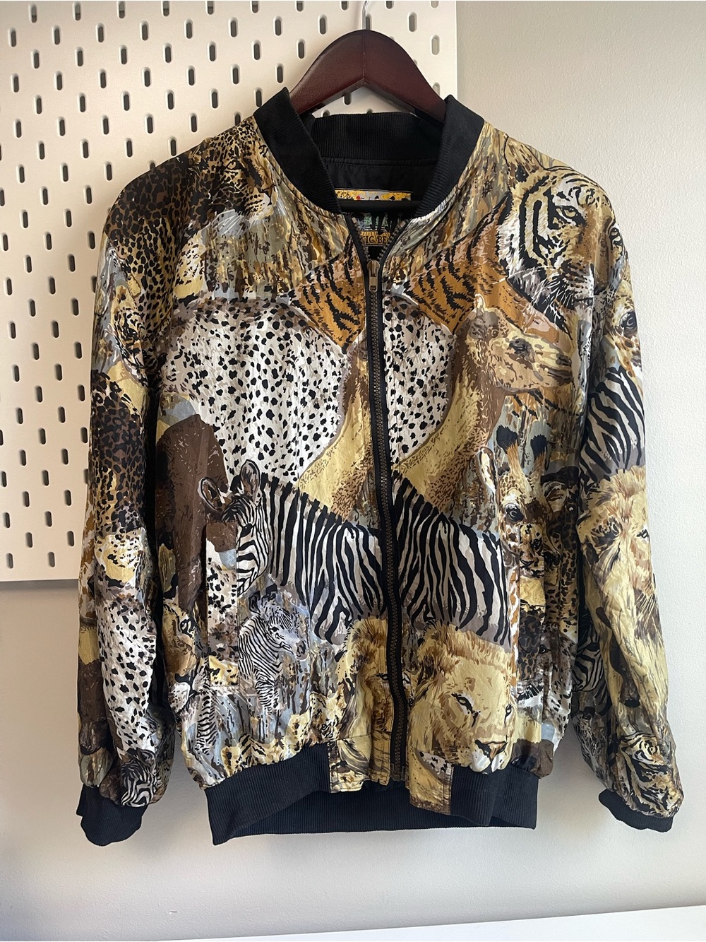 Animal & Safari Print Bomber Jacket in Brown and Black